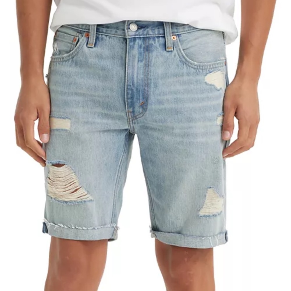 Levi's NWT Men’s Sz 42 Denim Light Blue Distressed  Shorts